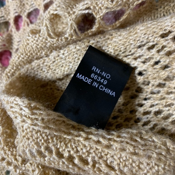 Fraas Lightweight Tan Crocheted Scarf - Picture 10 of 11